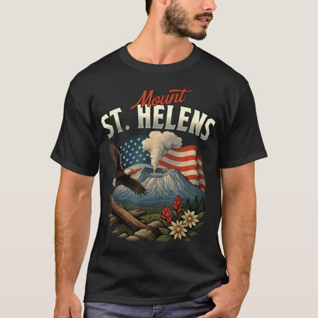 Mount St. Helens Souvenir Washington Volcano T-Shirt (Vorderseite)