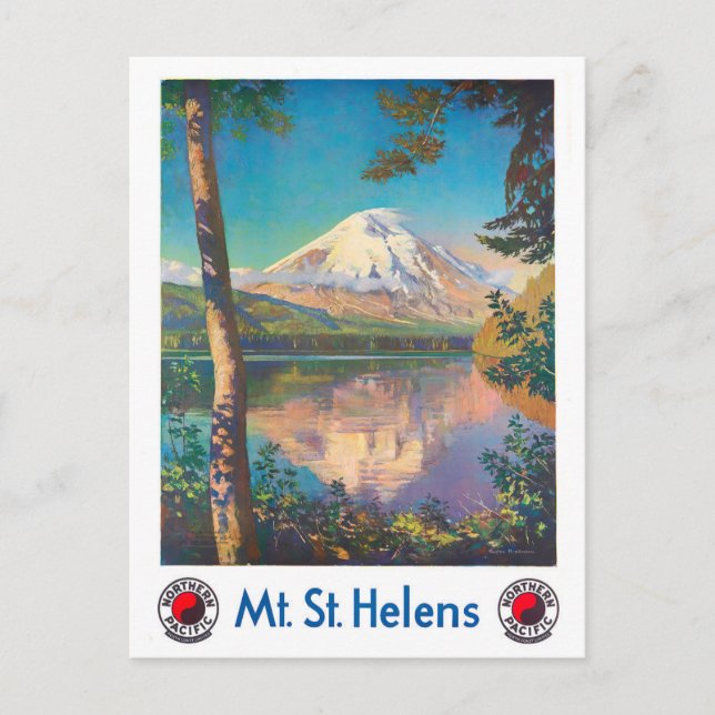 Mount St Helens Vintage Reise Postkarte (Vorderseite)