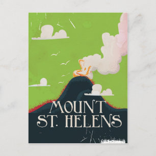 Mount St. Helen's Vulkan Reiseplakat Postkarte