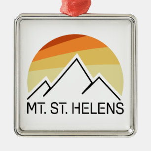 Mount St. Helens Washington Retro Ornament Aus Metall