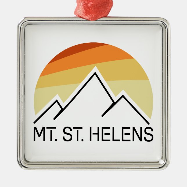 Mount St. Helens Washington Retro Ornament Aus Metall (Vorne)
