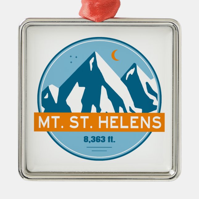 Mount St. Helens Washington Stars Moon Ornament Aus Metall (Vorne)