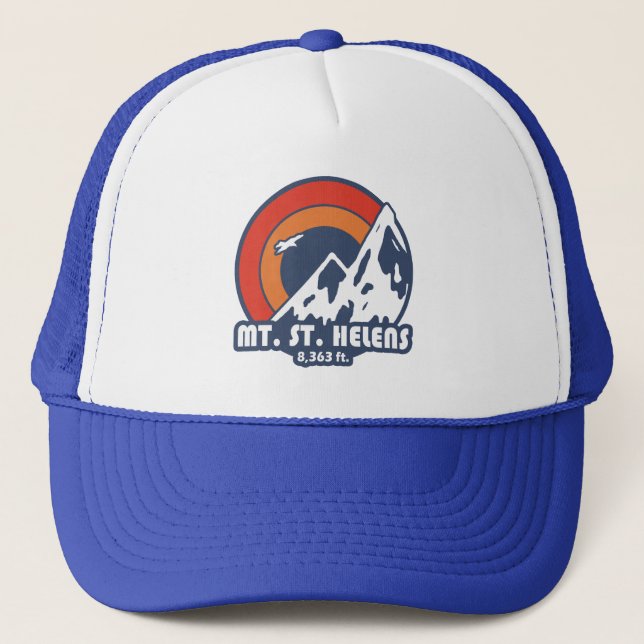 Mount St. Helens Washington Sun Eagle Truckerkappe (Vorderseite)