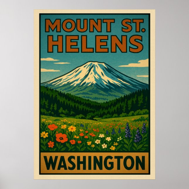 Mount St. Helens Washington V01 Poster (Vorne)