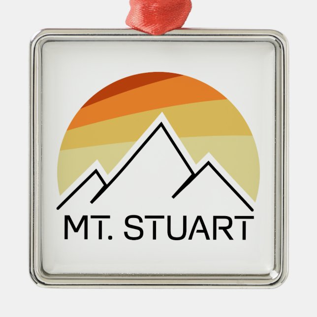Mount Stuart Washington Retro Ornament Aus Metall (Vorne)