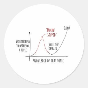Mount Stupid Dunning Krüger Effekt Classic Round  Runder Aufkleber