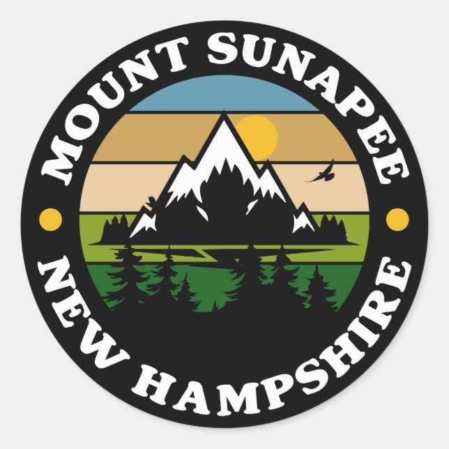 Mount Sunapee, New Hampshire Runder Aufkleber (Vorderseite)