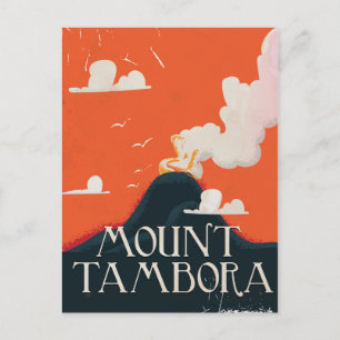 Mount Tambora Vulkan Reiseplakat Postkarte