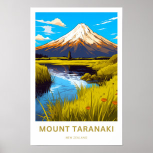 Mount Taranaki New Zealand Travel Print Poster