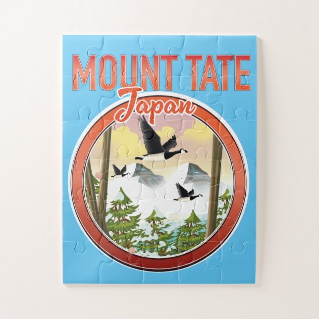 Mount Tate Japan Reiselogo Puzzle (Vertikal)