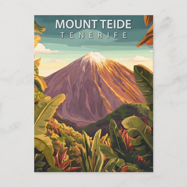 Mount Teide Tenerife Vintage Travel Postkarte (Vorderseite)