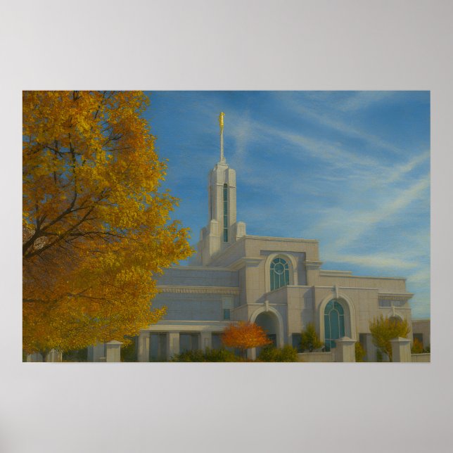 Mount Timpanogos Utah Tempel Gemälde™ LDS Poster (Vorne)