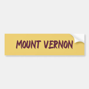 Mount Vernon Text Base Design auf gelbem Hintergru Autoaufkleber
