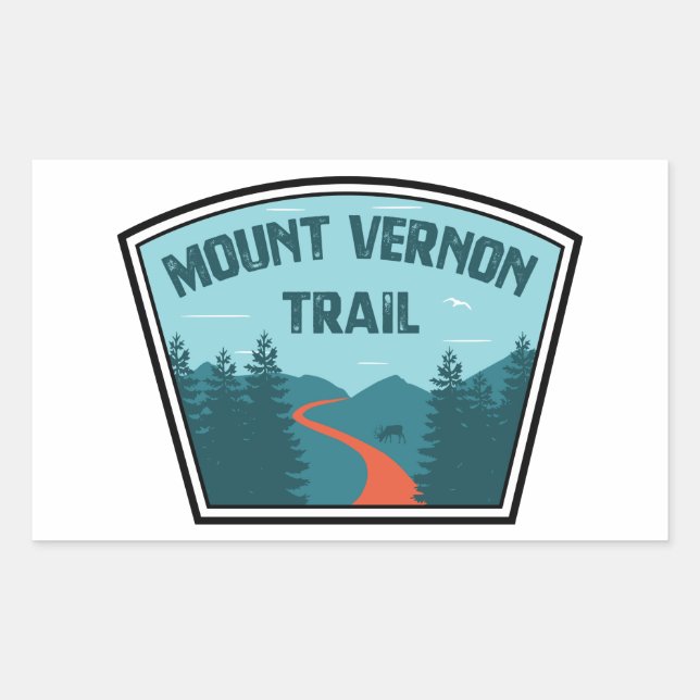 Mount Vernon Trail Rechteckiger Aufkleber (Vorderseite)
