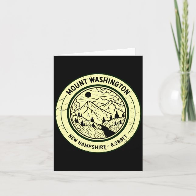 Mount Washington New Hampshire Hiking Skiing Retro Karte (Vorderseite)