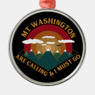 Mount Washington New Hampshire - Retro Vintage Ornament Aus Metall