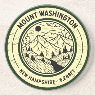 Mount Washington New Hampshire Wandern Ski Retro Getränkeuntersetzer