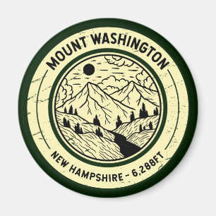 Mount Washington New Hampshire Wandern Ski Retro Magnet