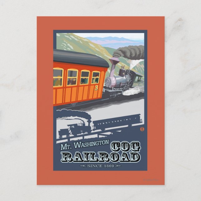 Mount Washington, New HampshireCog Railroad Postkarte (Vorderseite)