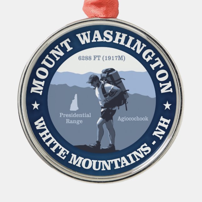 Mount Washington Silbernes Ornament (Vorne)