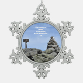 Mount Washington Summit Weihnachtsschmuck Schneeflocken Zinn-Ornament
