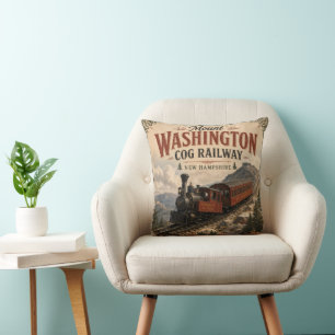 Mount Washington Zahnradbahn New Hampshire Vintage Kissen