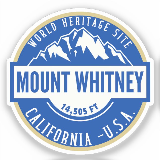 Mount Whitney California Mountain Logo Aufkleber (Vorderseite)