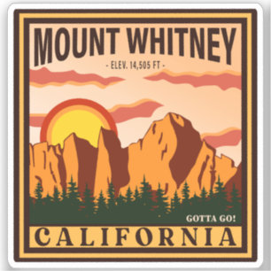 Mount Whitney California Sierra Nevada Vintag Aufkleber