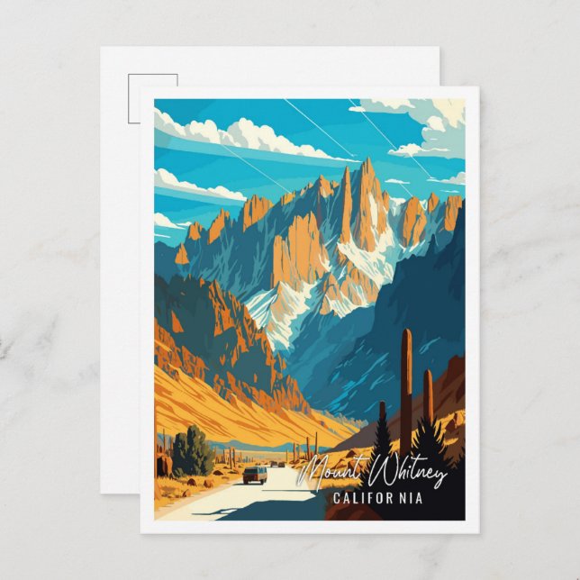 Mount Whitney California Vintage Postkarte (Vorne/Hinten)