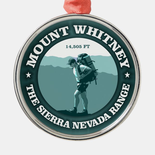 Mount Whitney Silbernes Ornament (Vorne)