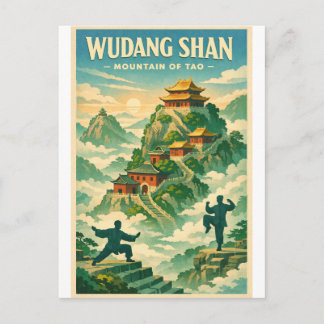 Mount Wudang China, in einem klassischen Retro-Loo Postkarte