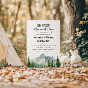 Mountain-Abenteuer Oh Baby Shower Einladung