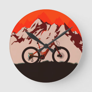Mountain Adventure Bike Runde Wanduhr