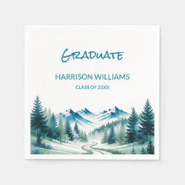 Mountain Adventure Grad Party Decor Serviette
