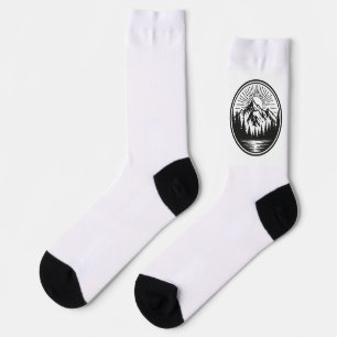 Mountain Adventure Logo Camping Abzeichen Outd Socken