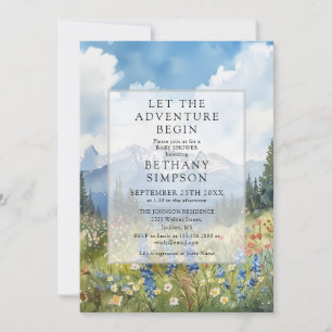 Mountain Adventure QR Code Alles in Einem Baby Sho Einladung
