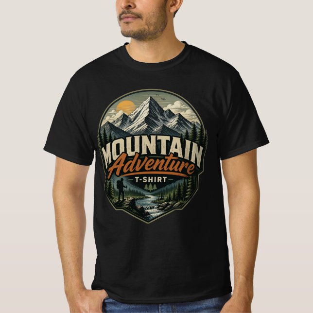 Mountain Adventure Vintage Explorer T-Shirt (Vorderseite)