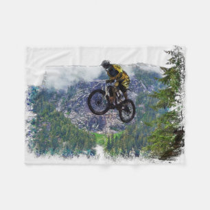 Mountain Air BMXer - BMX Rider Fleece Blanket