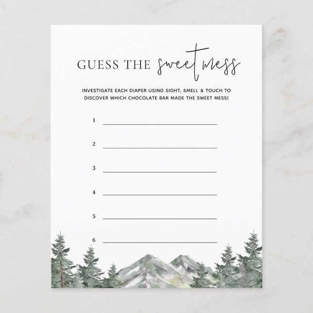 Mountain Baby Dusche schätzt das süße Schlamassspi (Vorderseite)