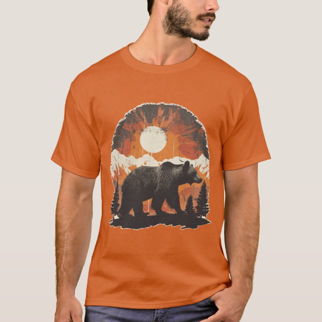 Mountain Bear Sunset girl T-Shirt (Vorderseite)