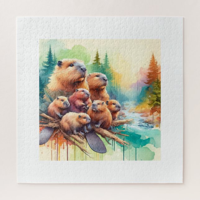Mountain Beavers 010624AREF122 - Watercolor Puzzle (Vertikal)