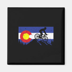 Mountain Bike Colorados Vintage-Flagge für Radfahr Magnet