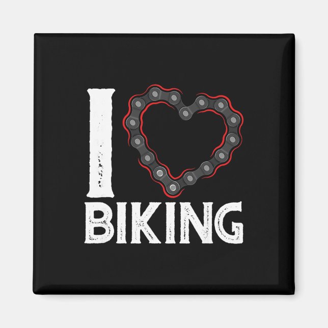 Mountain Bike Cycling Bicycle I Love Biking  Magnet (Vorne)