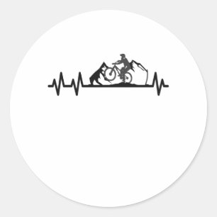 Mountain Bike Heartbeat Pulsfahrer Runder Aufkleber