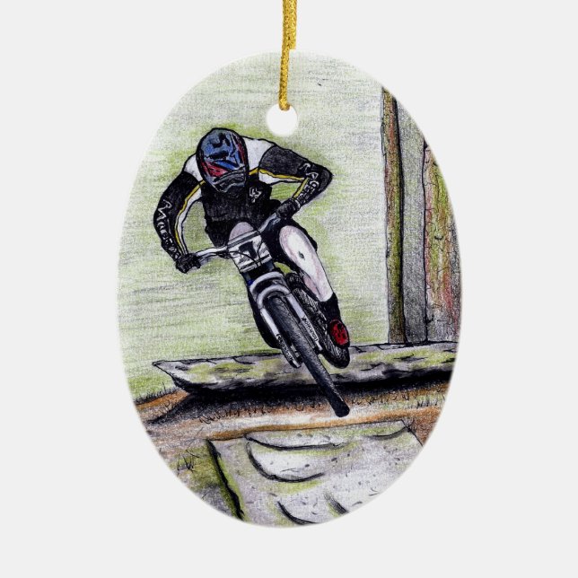 Mountain bike Llandegla mtb bmx Keramik Ornament (Vorne)
