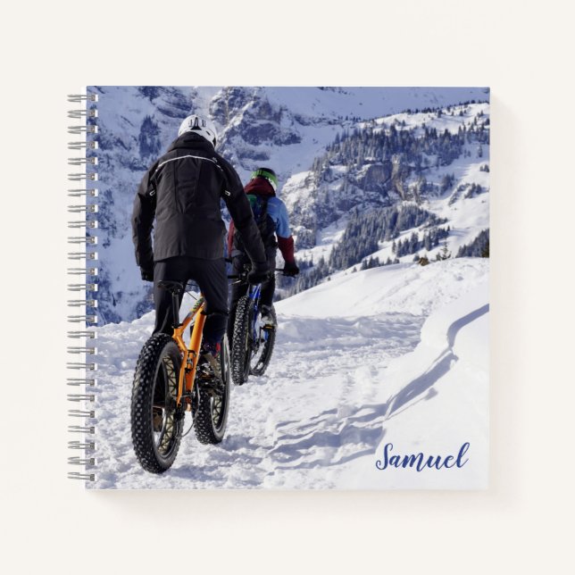 Mountain Bike Personalisierte Spirale Notebook Notizbuch (Vorderseite)
