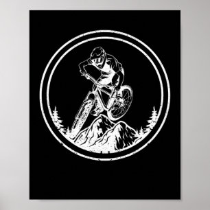 Mountain Bike Rider Downhill MTB Mountain Biker Bi Poster