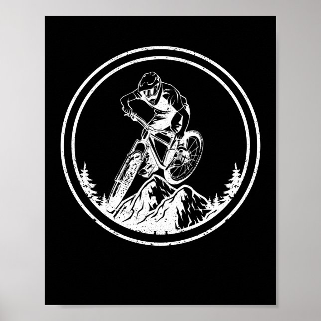 Mountain Bike Rider Downhill MTB Mountain Biker Bi Poster (Vorne)