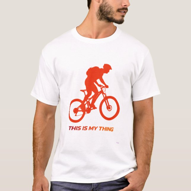 Mountain Bike Silhouette Action Lifestyle Design T-Shirt (Vorderseite)