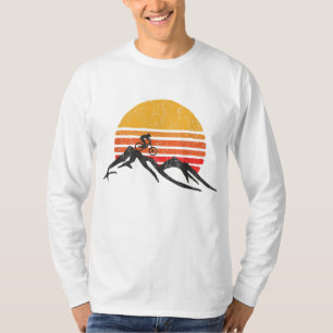 Mountain Bike Vintager Sonnenuntergang Grafik T-Shirt